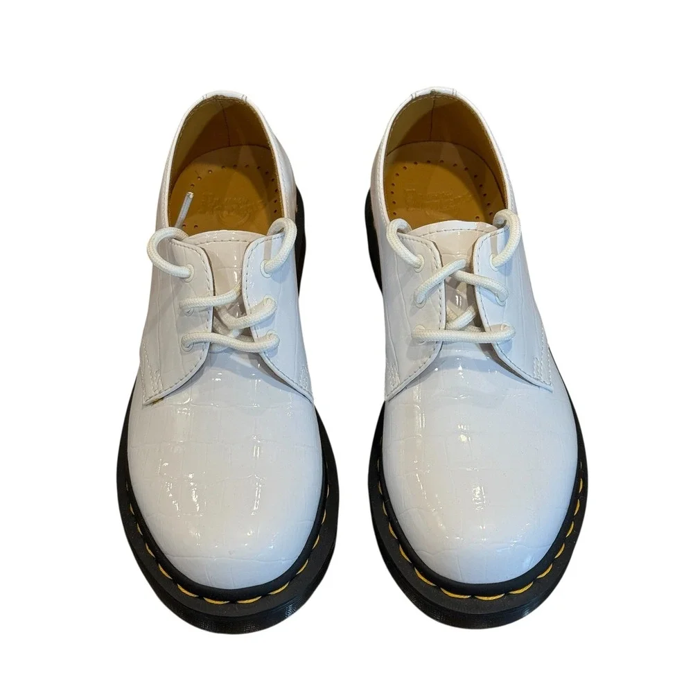 Dr. Martens 1461 White Patent Croc Emboss Leather Oxford Shoes Women's US 6 - Picture 3 of 7